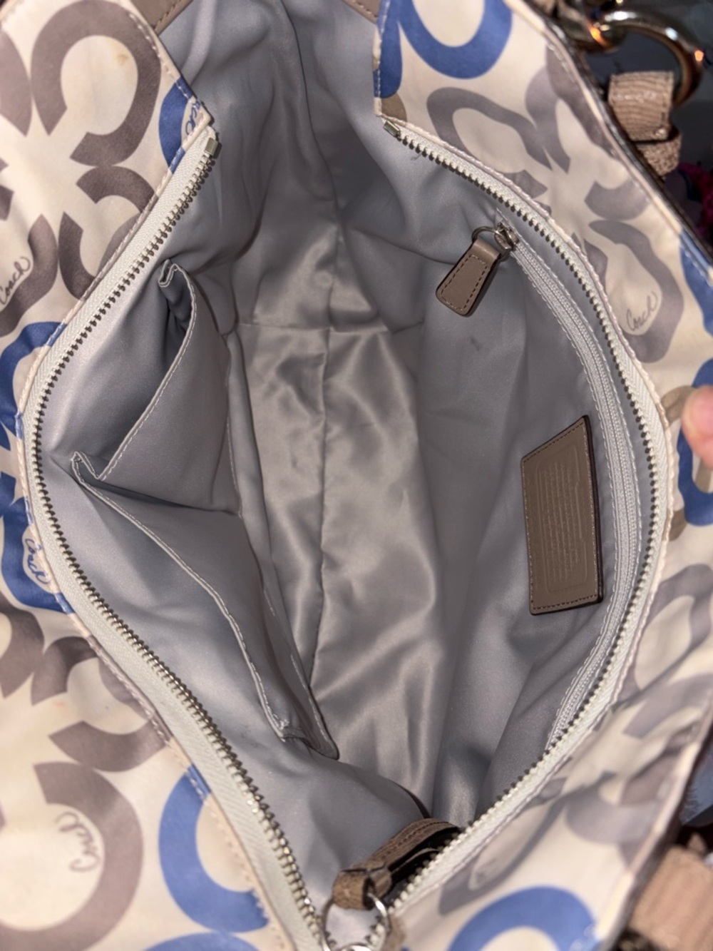 Coach‎ Blue and Brown Patterned Shoulder Bag - Picture 4 of 5